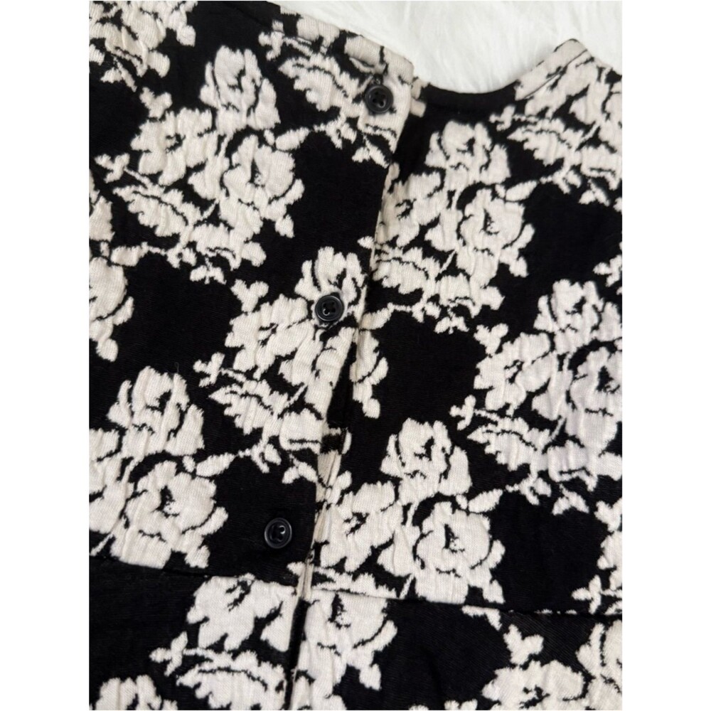 Janie and Jack Black Floral Dress Size 3 | Faux Fur Cuff Holiday Dress EUC - Picture 8 of 10